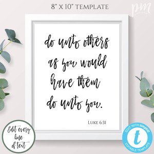 Do Unto Others As You Would Have Them Do Unto You, Scripture Wall Art, Bible Verse Print, Christian Wall Art, Printable Scripture, Download