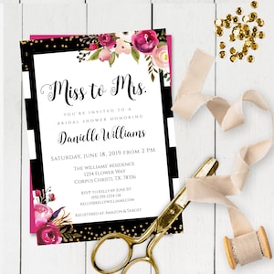 From Miss to Mrs Invitation, Bride to Be Invitation Template, Editable Invitation for the Future Mrs, Bridal Shower Invite, Printable WSKS