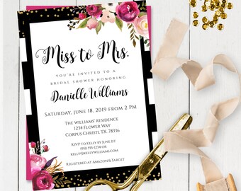 From Miss to Mrs Invitation, Bride to Be Invitation Template, Editable Invitation for the Future Mrs, Bridal Shower Invite, Printable WSKS