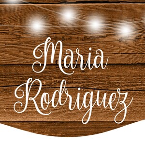 Christmas Party Name Badge Card Template, Editable Rustic Christmas ...