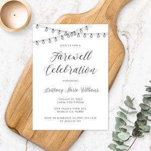 Farewell Celebration Invitation Template, Going Away Party, Farewell Party, Moving Party, Bon Voyage Party, Missionary Farewell, Retirement