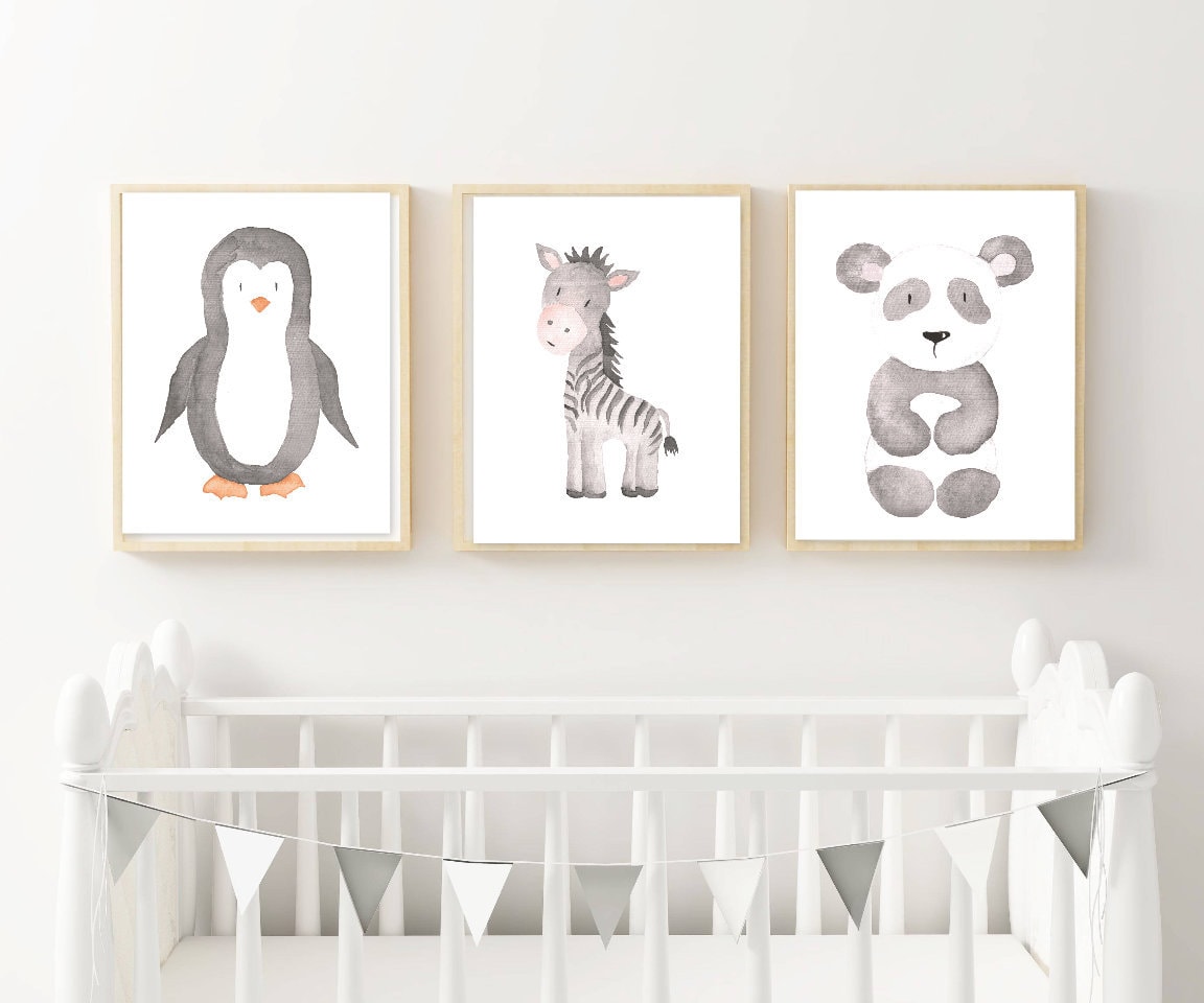 View of Nursery Wall Art Nursery Decor Nursery Art Animal Nursery | Etsy