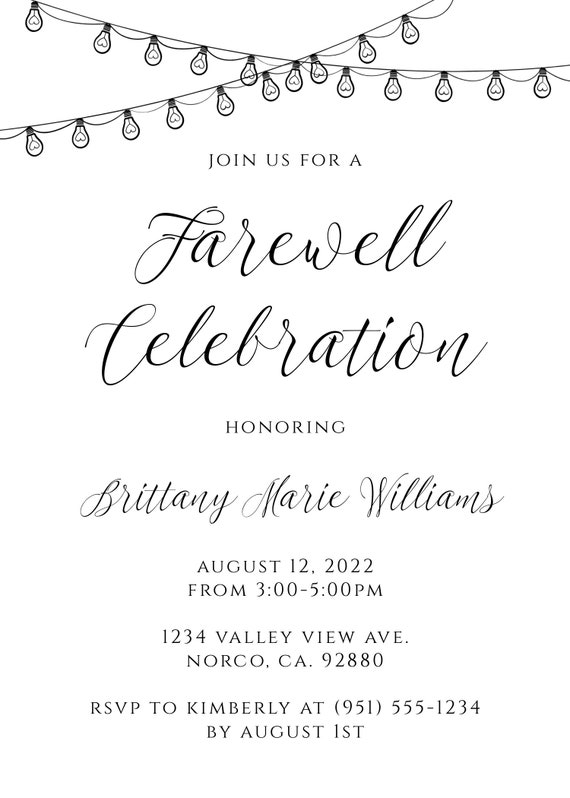 Farewell party invitation deals