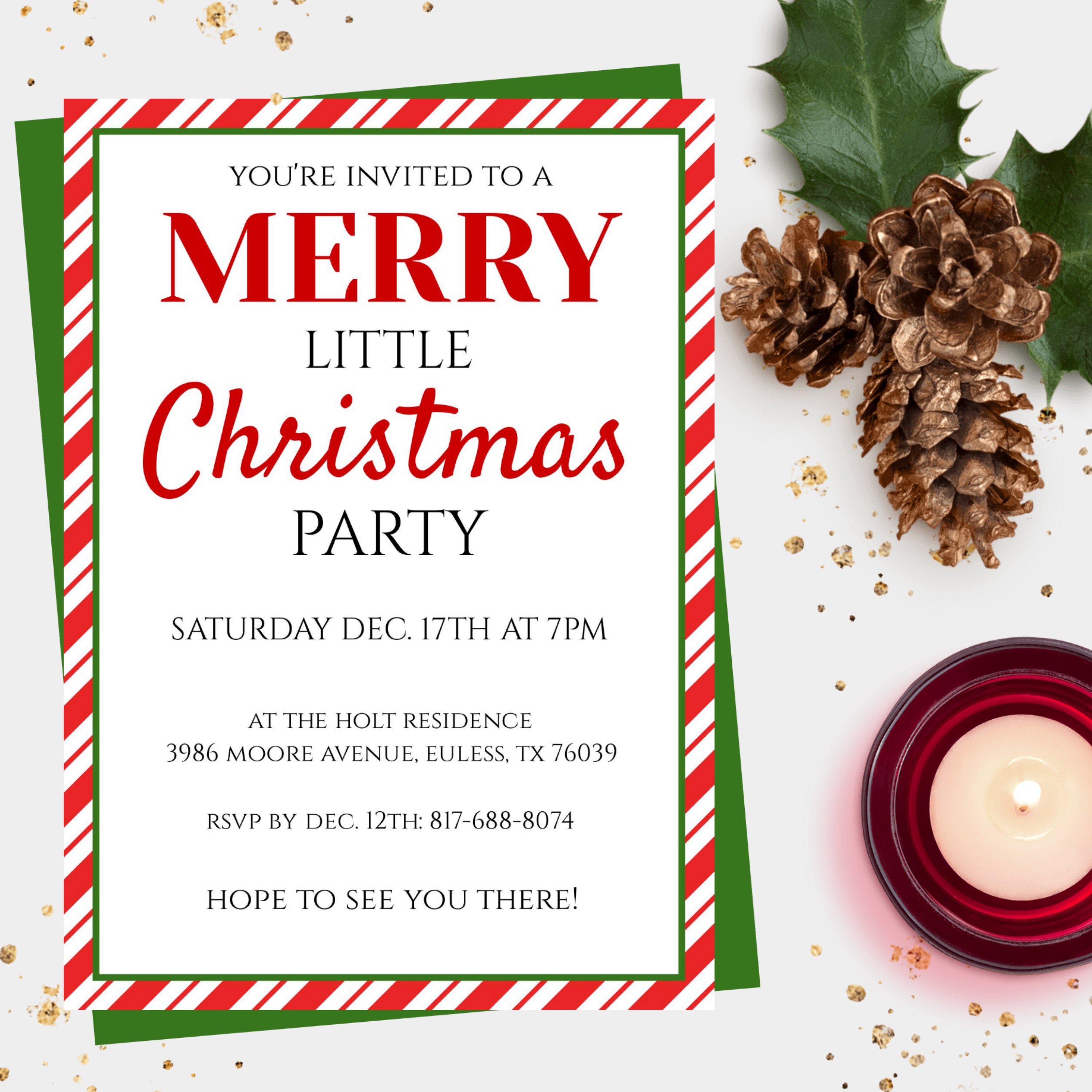Xmas Party Invite Holiday Party Invitation Printable Christmas Invitations Merry and Bright