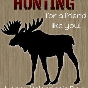 Hunter Valentine Card Template, Deer Valentines Cards for Kids ...