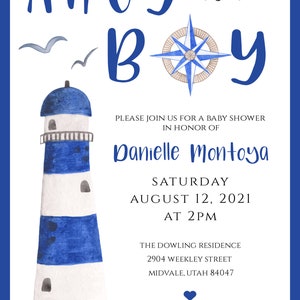 Nautical Baby Shower Printable Template, Sailor Invitation for Baby ...