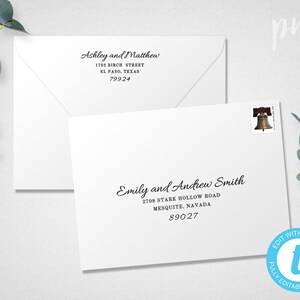 A7 + A1 Printable Wedding Envelope Template, Printable Address Envelope, DIY Wedding Address Envelope, Printable Envelope, Instant Download