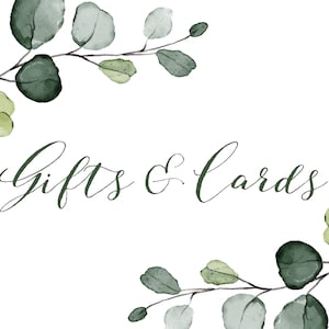Greenery Gifts &amp; Cards Sign Template, Cards + Gifts Sign, Printable ...