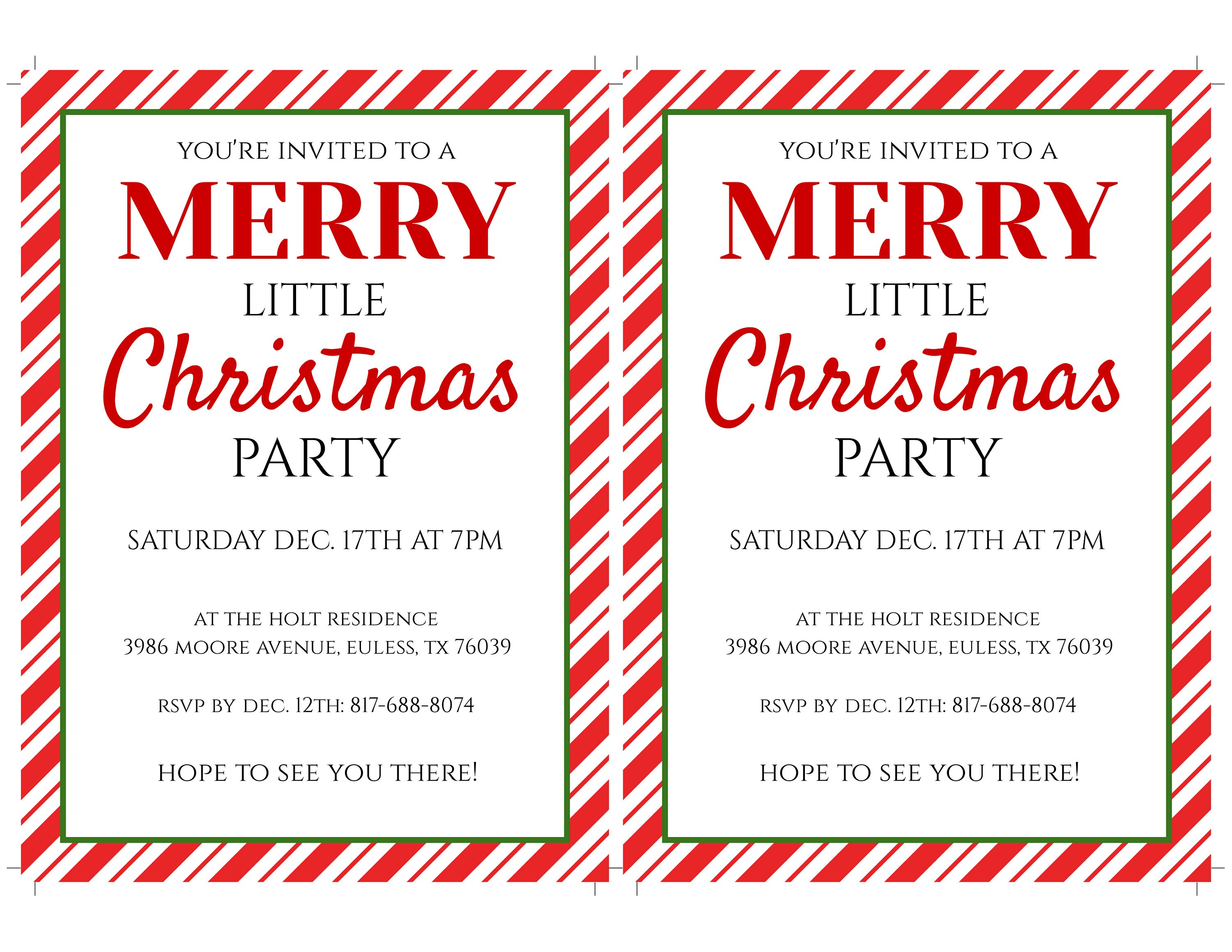 Christmas Party Invitation Template Instant Download Holiday - Etsy