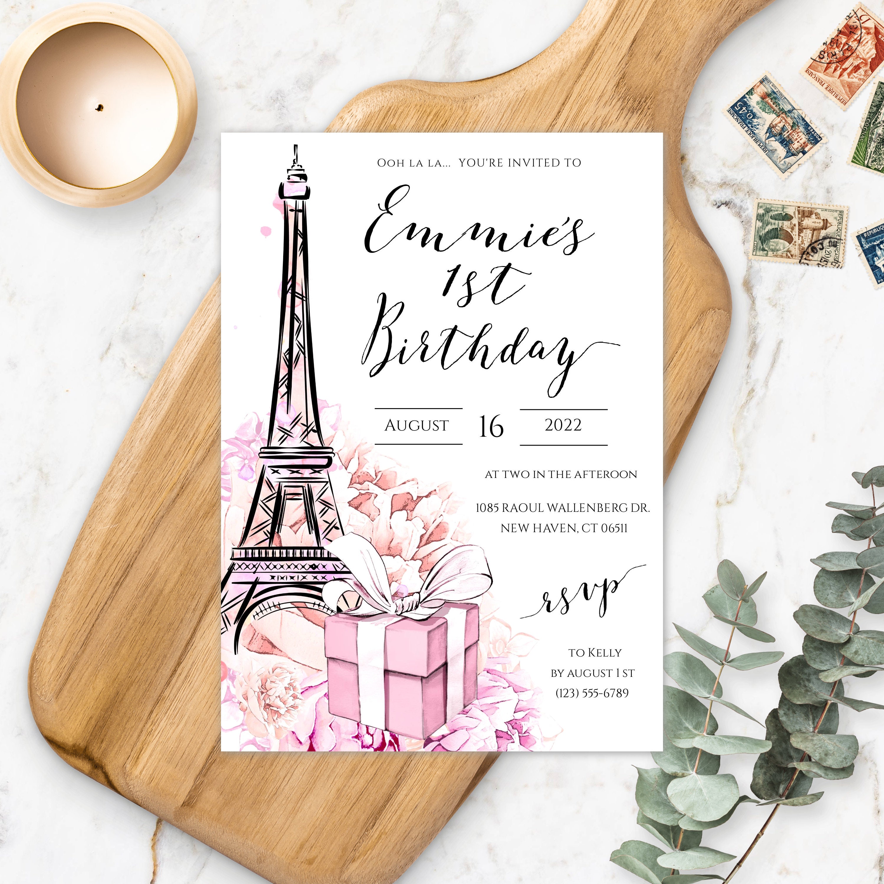 Paris First Birthday Invitation Template 1st Birthday Girl - Etsy Australia