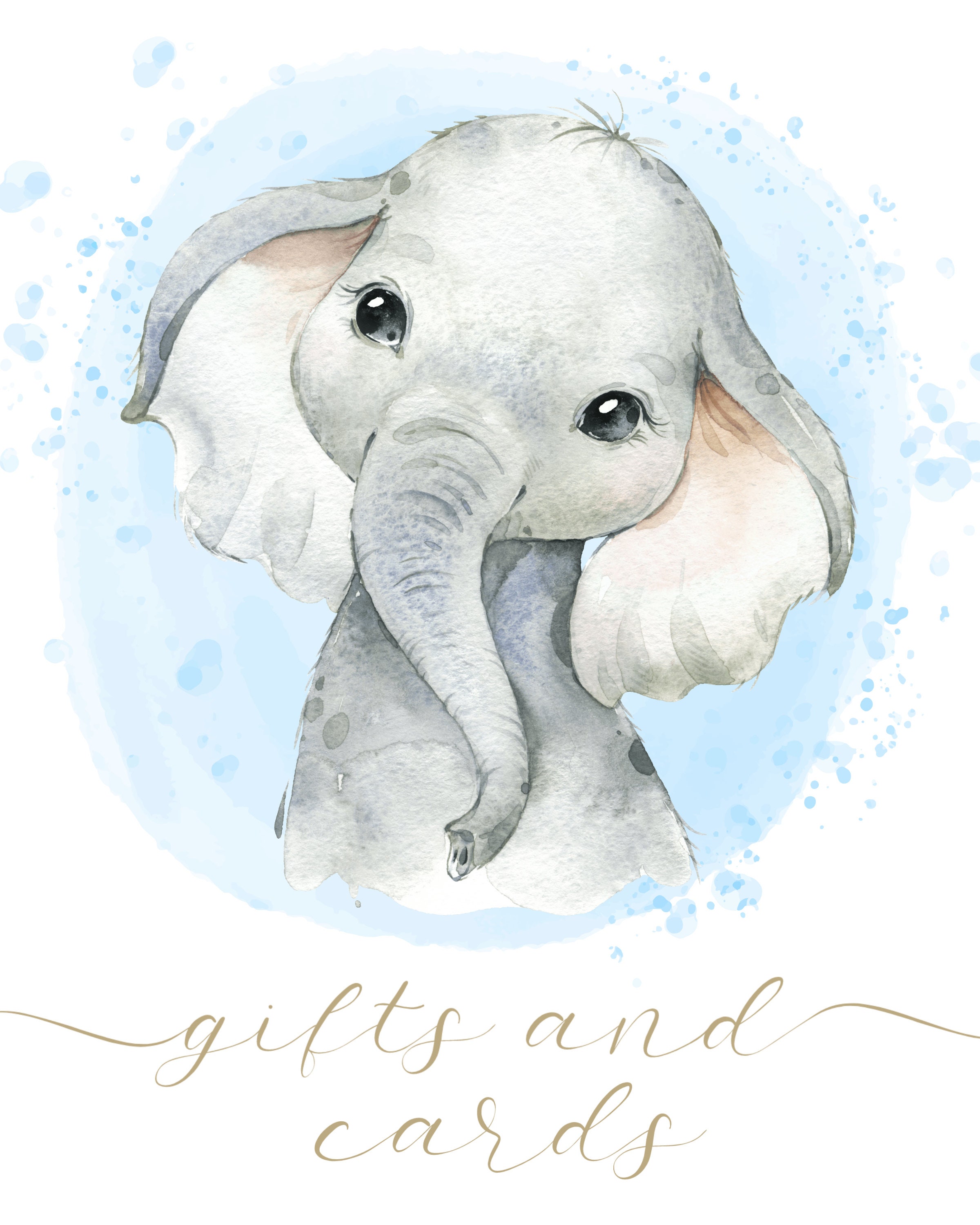 Blue Elephant Sign Blue Elephant Baby Shower Sign Bundle Template Set, Elephant Shower ...