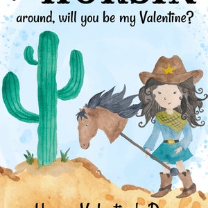 Cowboy Valentine Card Template, Western Valentines Cards for Kids ...