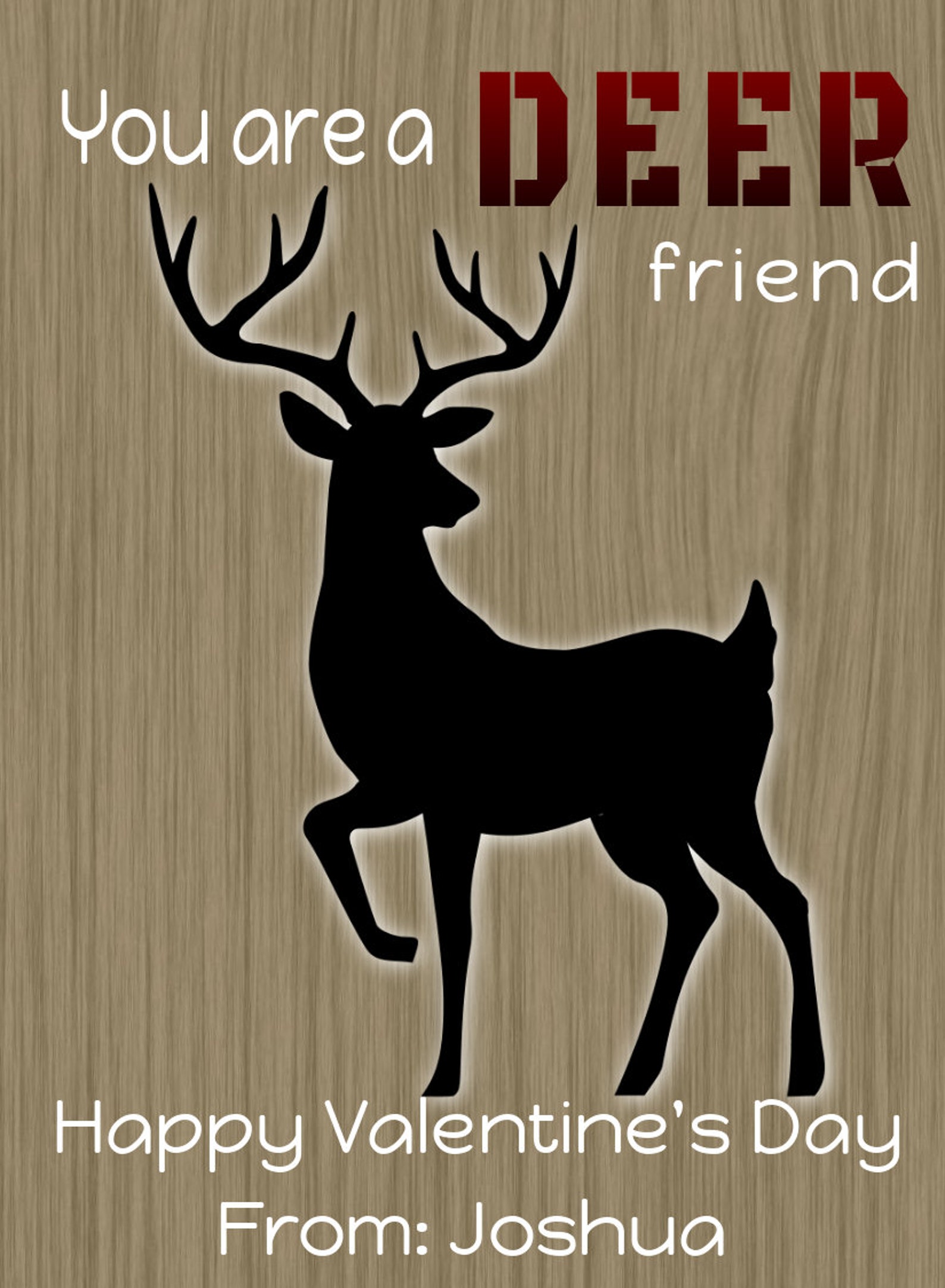 Hunter Valentine Card Template Deer Valentines Cards for Kids - Etsy.de