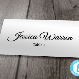 Plantilla de tarjeta de lugar de boda, tarjetas de lugar de estilo plano, tarjetas de caligrafía imprimibles, descarga instantánea, estilo plano, plantilla editable 8 por página