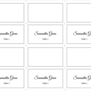 Printable Wedding Place Card Template, DIY Editable Place Card, Script ...