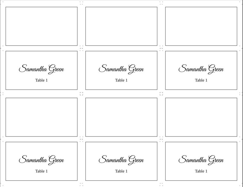 Printable Wedding Place Card Template DIY Editable Place Etsy