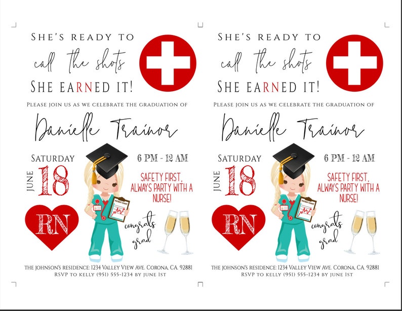 Nursing Graduation Printable Nurse Graduation Party - Etsy