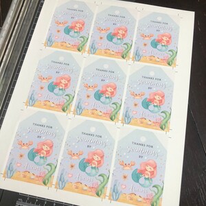 Mermaid Favor Tag Editable Template for Birthday, Drive by Birthday ...