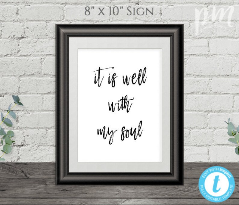 It Is Well With My Soul Scripture Wall Art Bible Verse Etsy