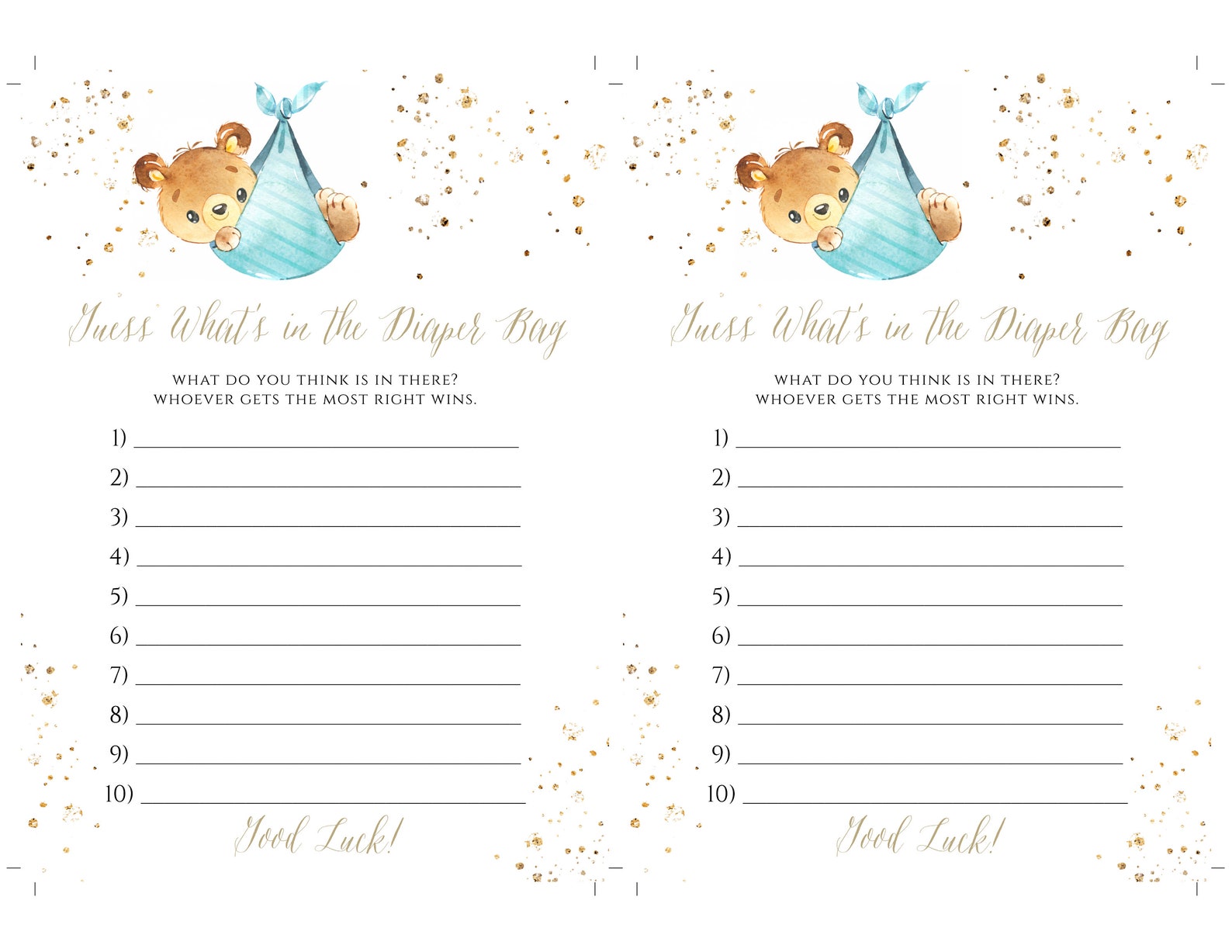 Guess What's in the Diaper Bag Game Template DIY Editable - Etsy