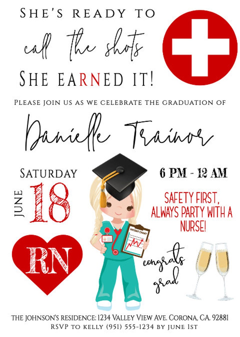 Nursing Graduation Printable Nurse Graduation Party - Etsy
