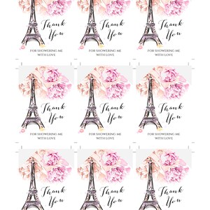 Paris Thank You Tag Template, French Wedding Tag, Floral Thank You Tag ...