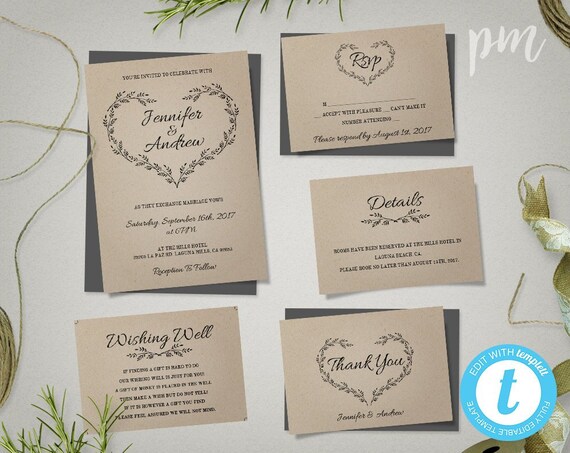 rustic wedding invitation template printable wedding invitation editable wedding invitation instant download country chic wedding invite rustic chic wedding invitations