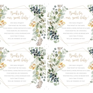 Greenery Oh Baby Invitation Template Set, Editable Gold Geometric Baby ...