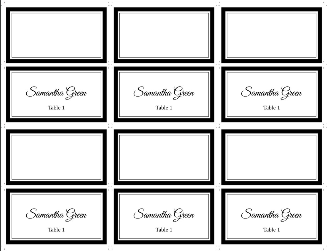 Printable Wedding Place Card Template Calligraphy Place - Etsy