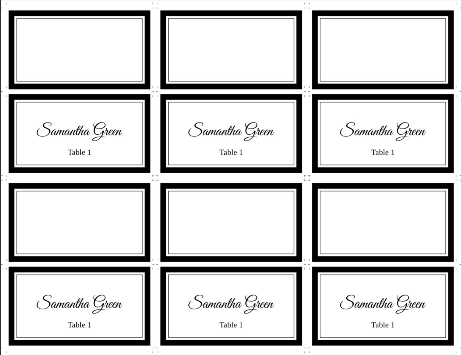 Printable Wedding Place Card Template Calligraphy Place Etsy