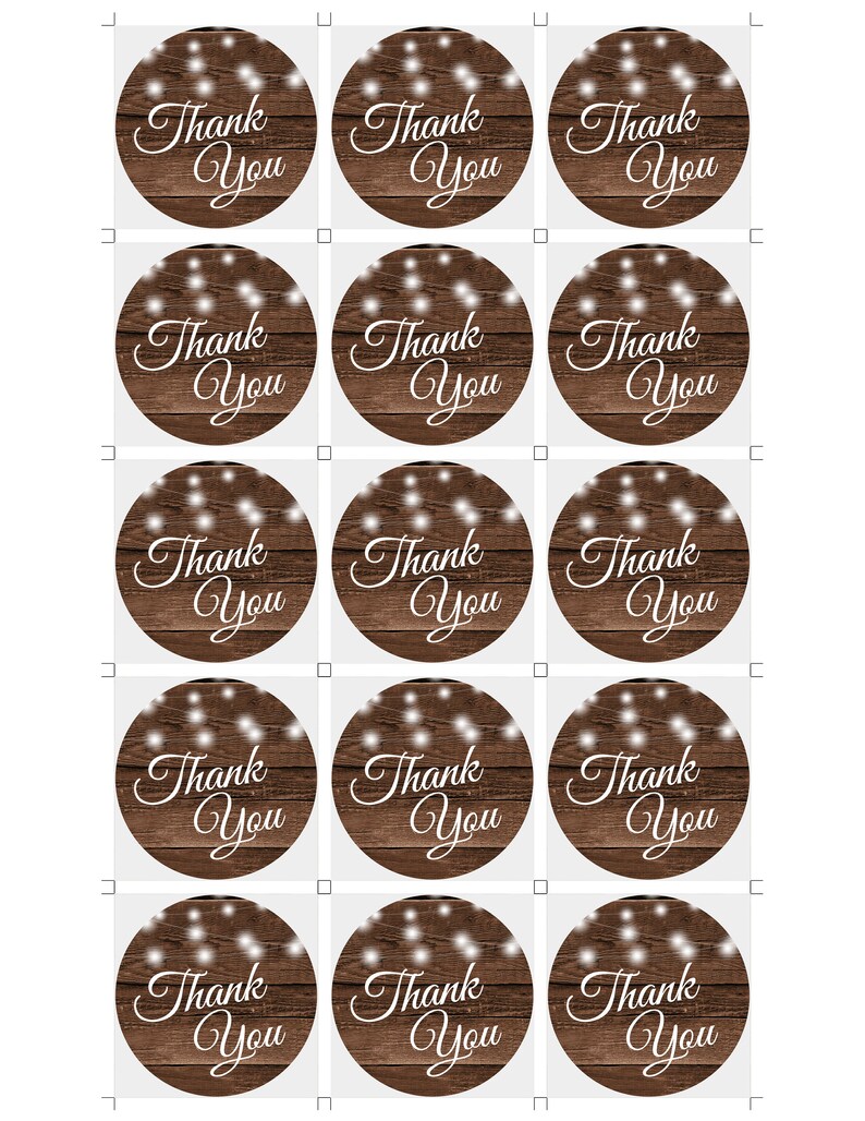 Rustic Favor Tags Template Printable Wedding Thank You Tags - Etsy