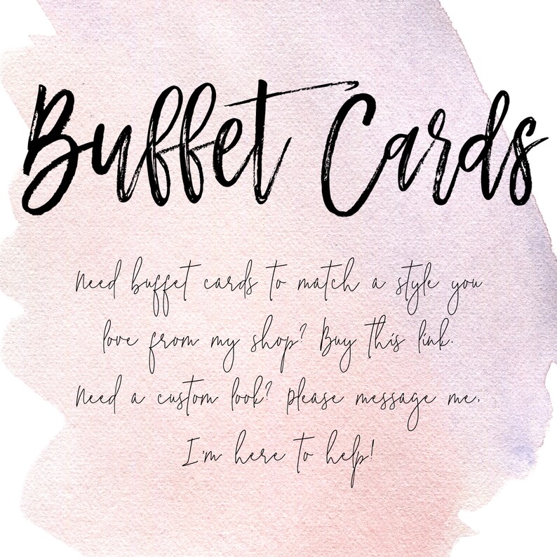 Script Text Buffet Buffet Cards to Match Any Theme in My Shop - 3.5