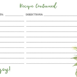 Hawaiian Recipe Card Template, Funeral Printable Keepsake, Tropical ...