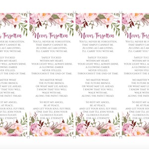 Funeral Favors, Celebration of Life Favors, Memorial Bookmark, Funeral ...