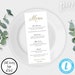 Printable Wedding Menu Template Printable Menu Wedding - Etsy