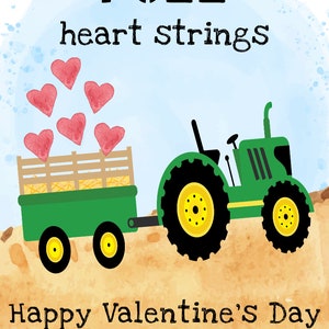 Tractor Valentines Day Card Template, Tractor Valentines Cards for Kids ...