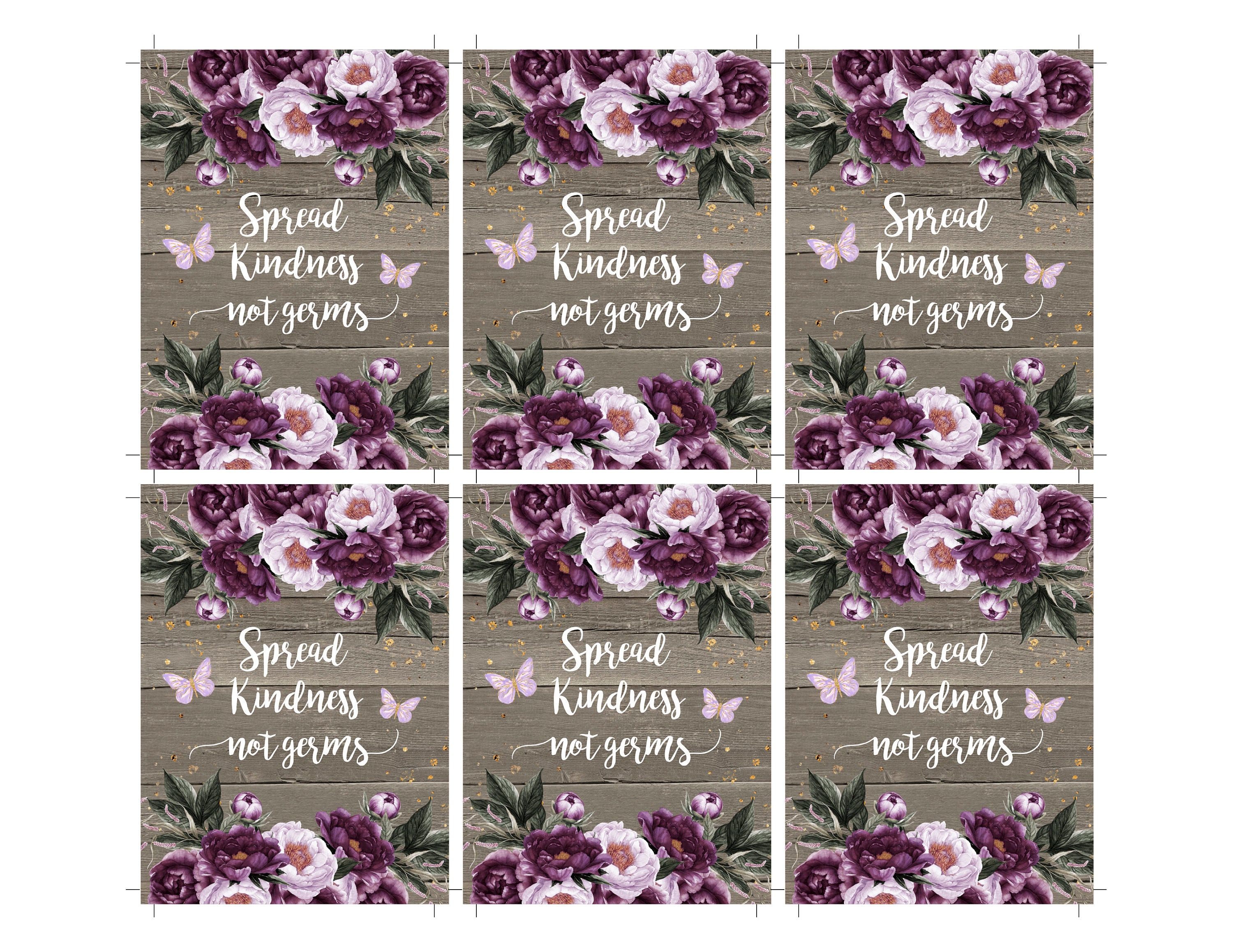 Butterfly Sanitizer Tag Template for Baby Shower Editable Purple Floral Tag Personalized Butterfly Baby Shower Favor Tag Boho
