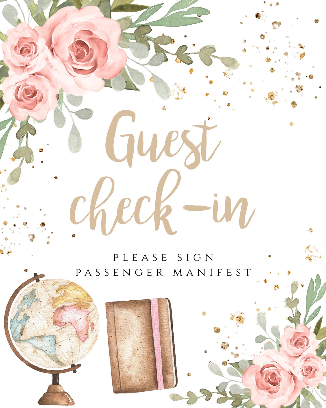 Travel Bridal Shower Traveling from Miss to Mrs Sign Template Etsy