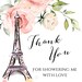 Paris Thank You Sticker Label Template for Baby Shower, Printable ...