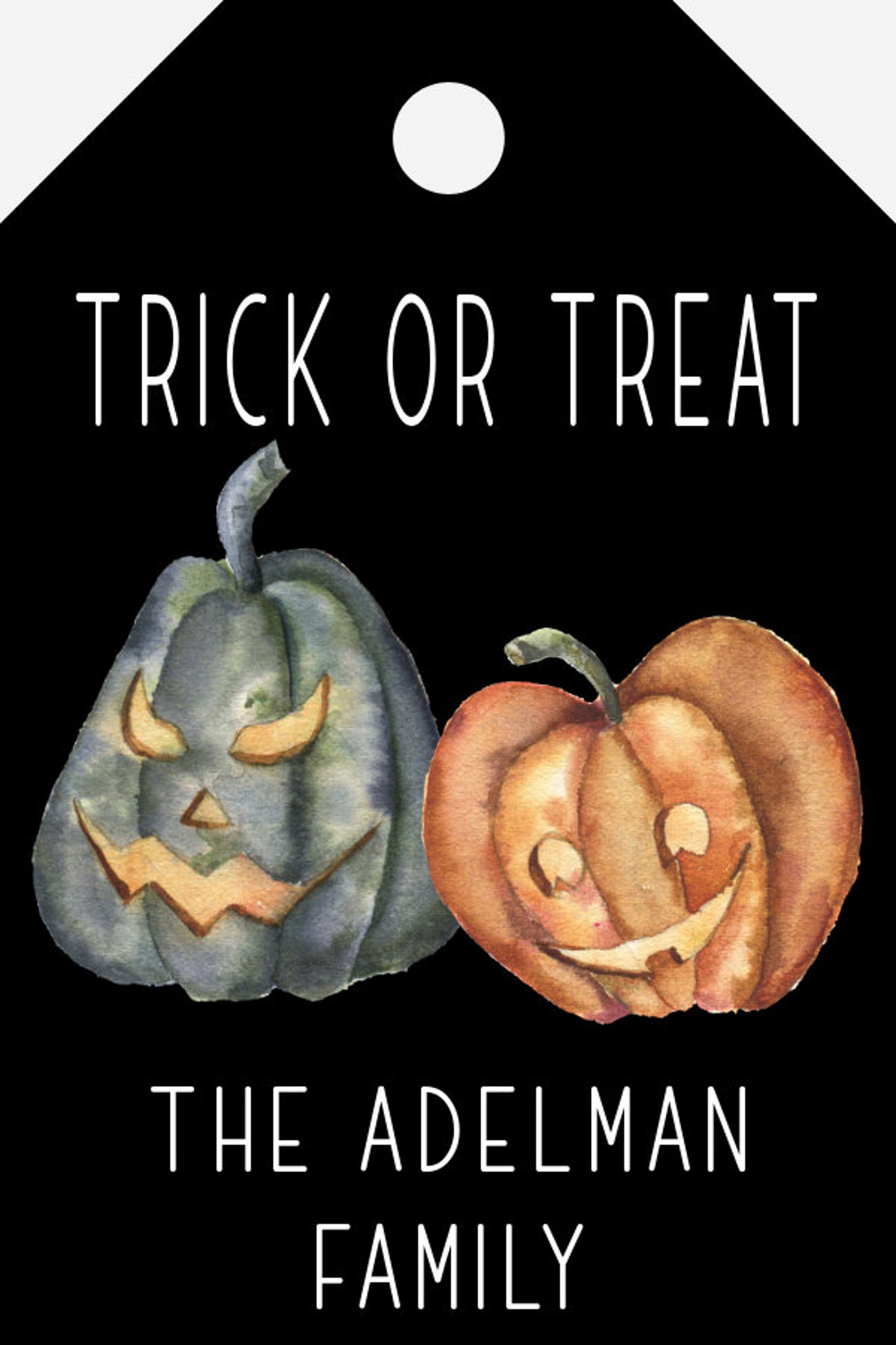 Trick or Treat Gift Tag Template Set for Halloween, Printable Trunk or ...