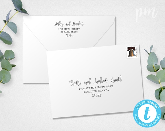 Wedding Envelope Template Give Your Invitation Envelopes the Professional  Treatment With This 100% Editable Address Template Harrison 