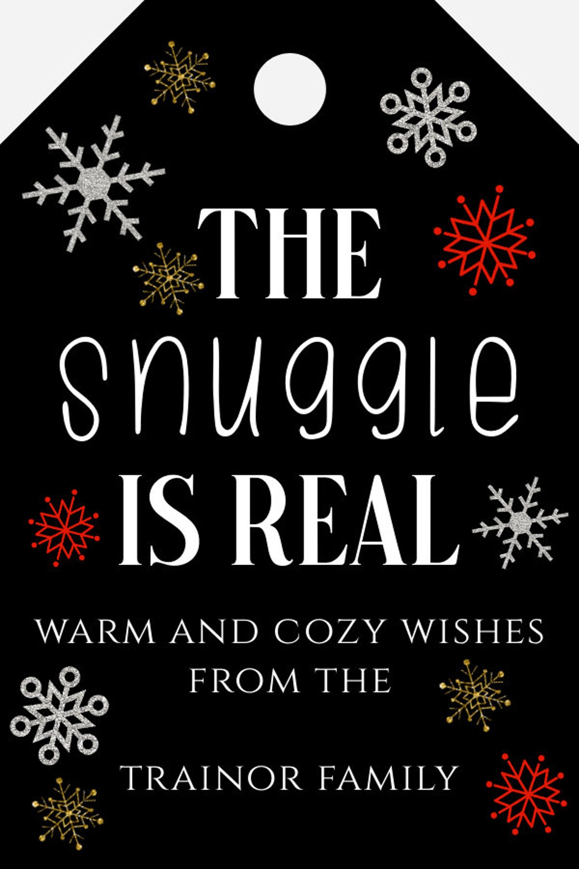 The Snuggle Is Real Gift Tag Template Warm and Cozy Holiday Etsy