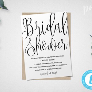 Rustic Bridal Shower Invitation, Country Bridal Shower Invite, Printable Invitation for Wedding Shower, Rustic Wedding Bridal Invitation WSS image 3