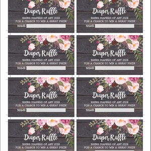 Rustic Floral Baby Shower Template Set, Baby Shower Invitation, Printable Baby Shower Invite, Editable Template, Instant Download, BSRF3 imagen 8