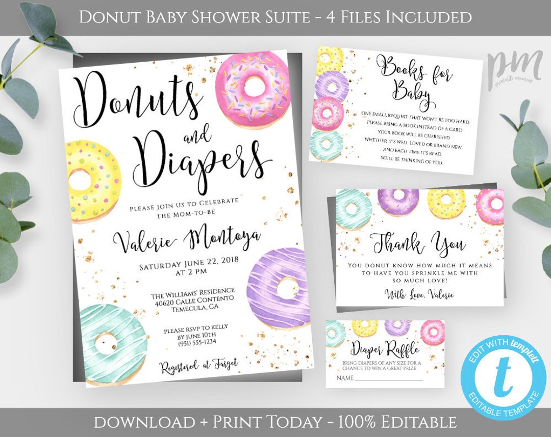 Donuts And Diapers Shower Printable