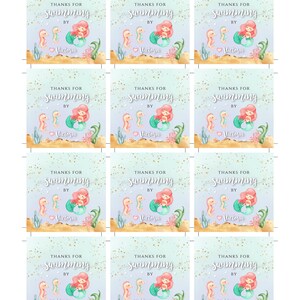 Mermaid Favor Tag Editable Template for Birthday, Drive by Birthday ...