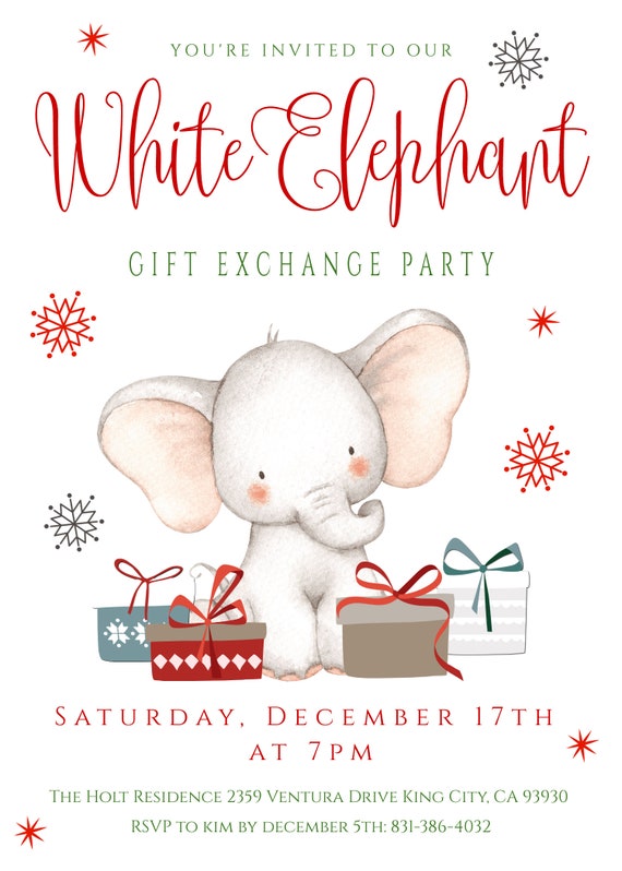 White Elephant Gift Exchange Christmas Stock Illustration