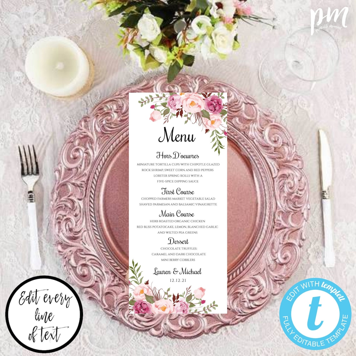 Bridal Shower Menu Template Menu Cards for Wedding Menu Cards Etsy Bridal Shower Menu Template Menu Cards for Wedding Menu Cards Etsy