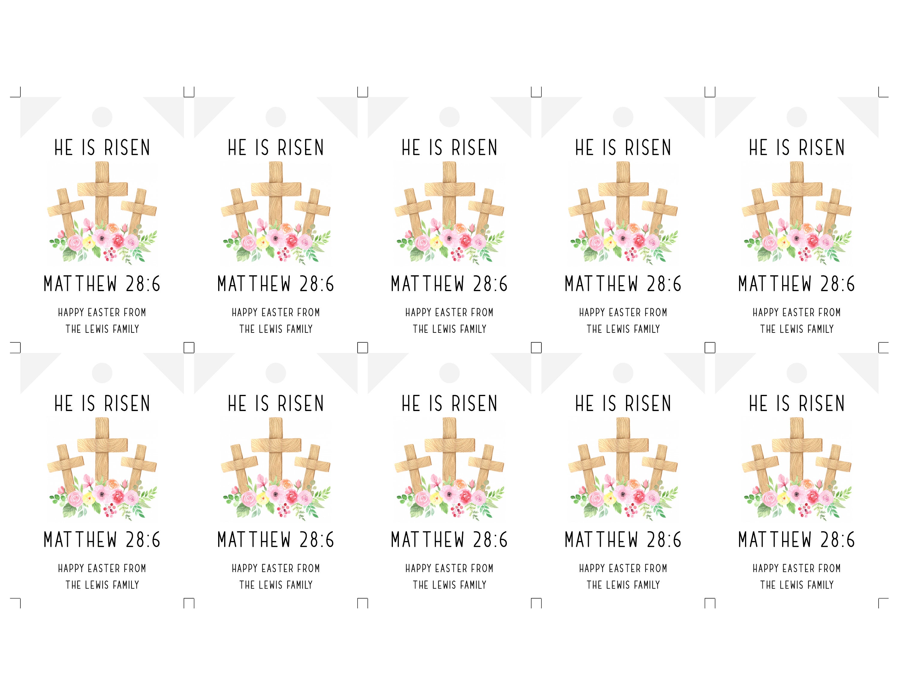 He is Risen Easter Tag Template Christian Church Tag Etsy