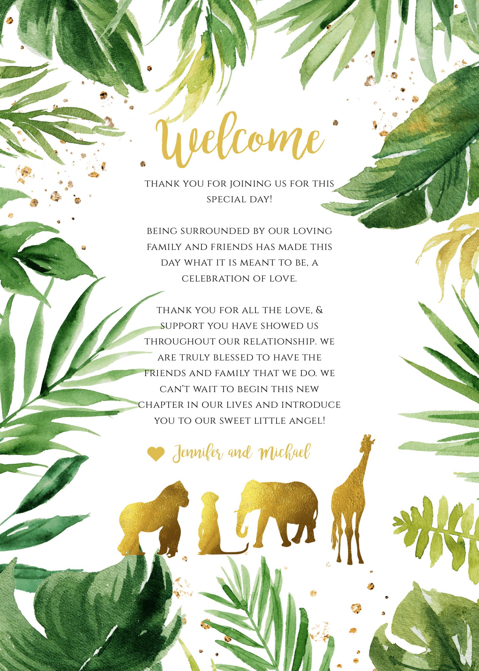 Baby Shower Itinerary Template Printable Safari Itinerary Etsy